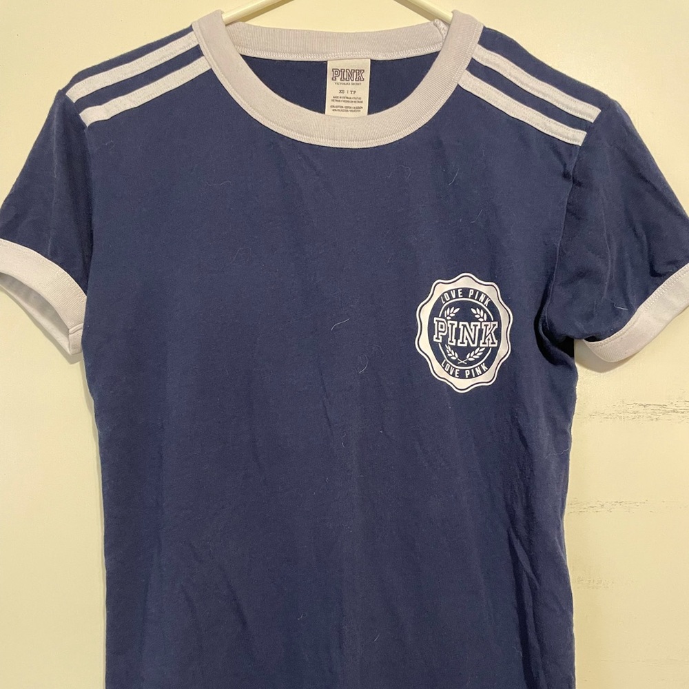 Victoria’s Secret Pink Tee T-shirt Navy Blue